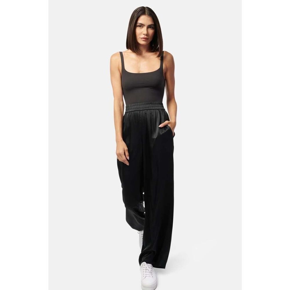 New CAMI NYC  Black Bleecker Silk Charmeuse Pants Size Large